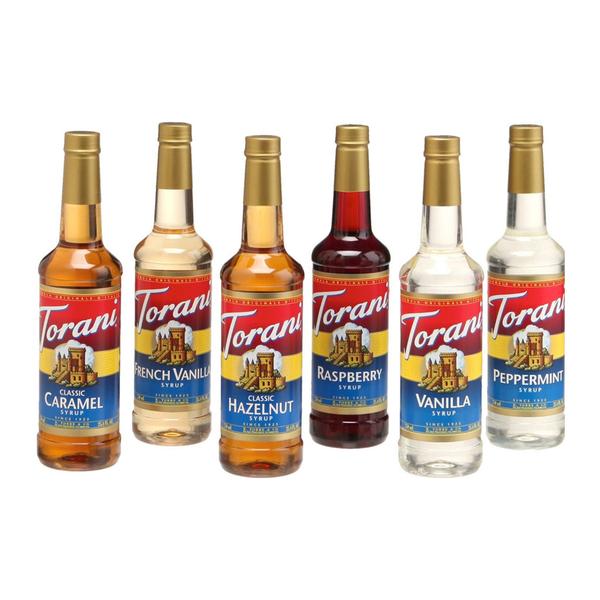 Torani Syrup Bottles on Display